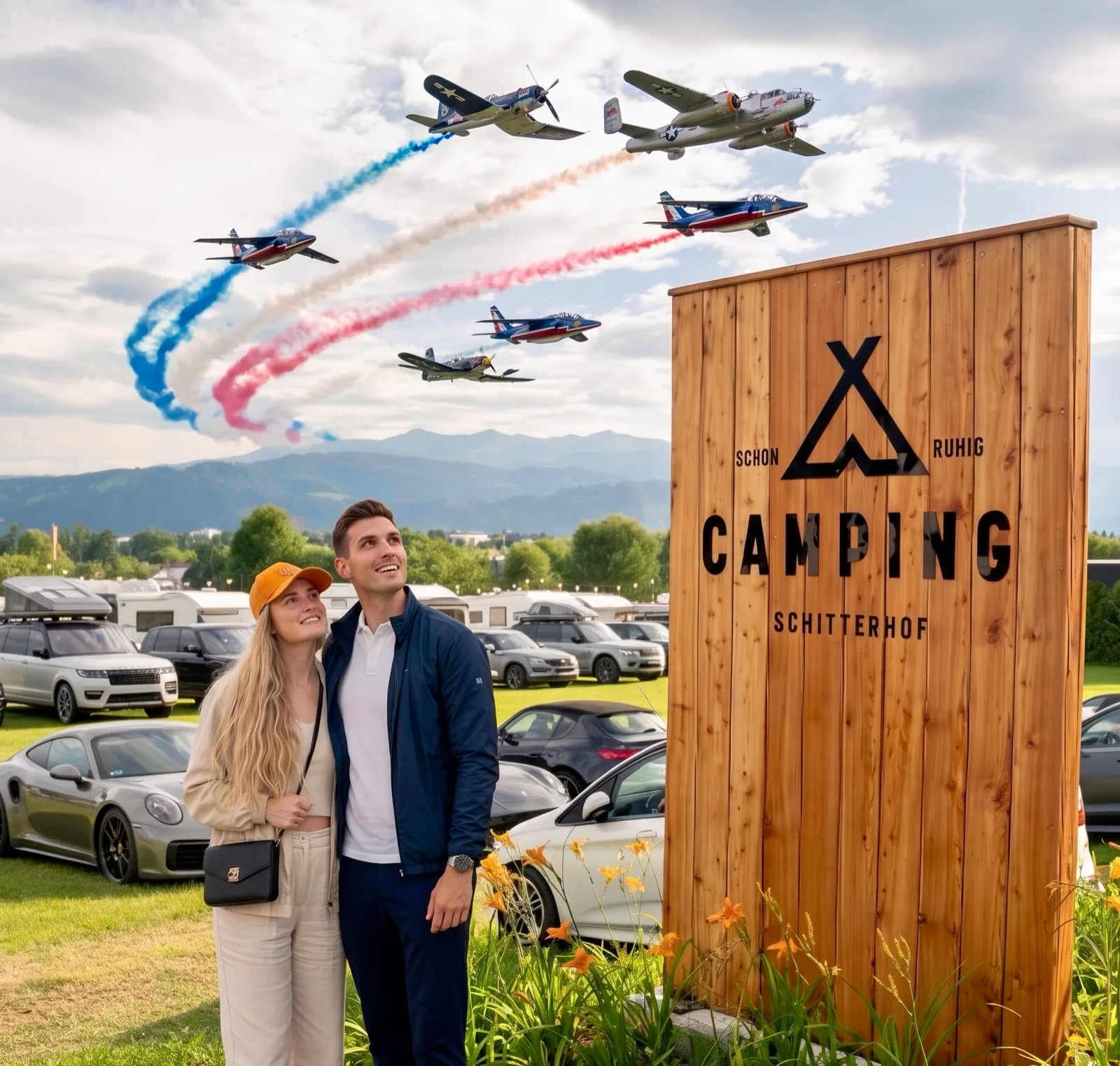 AirPower-Flugshow über dem Camping — Schitterhof CAMPING WEISS bei Spielberg